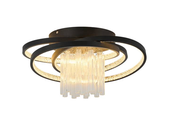 ZMH LED Deckenleuchte Nixalin 48/25/20 cm, Schwarz, Metall, Mode, LED integrated, 25x20x48 cm, Lampen & Leuchten, LED Beleuchtung, LED-Deckenleuchten