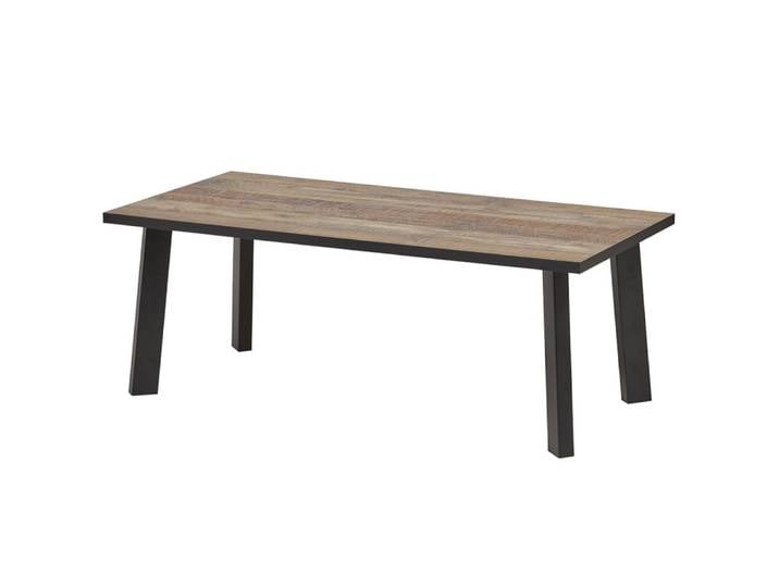 Table basse plateau aspect bois rustique pieds métal
