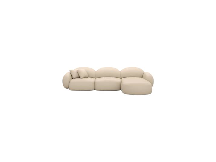 4-Sitzer Design Echtleder Ecksofa „Varello“ Echtleder Beige BLOOMINGLOFT Collection
