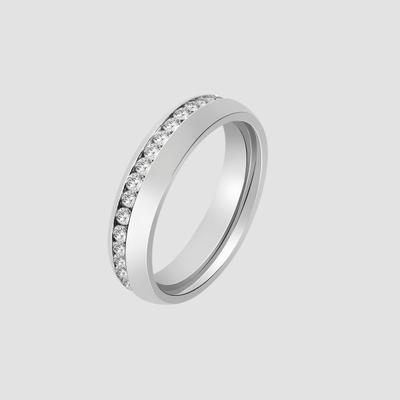 Fingerring ADELIA´S "Damen Ring aus Edelstahl mit Strass Steinchen" Gr. 50, silber, Fingerringe, Damen, 50, Edelstahl, Fingerring