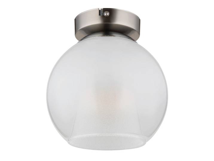 Globo Deckenleuchte Barry, Klar, Weiß, Chromfarben, Nickelfarben, Metall, Glas, 19 cm, CE, Lampen & Leuchten, Innenbeleuchtung, Deckenleuchten, Deckenleuchten