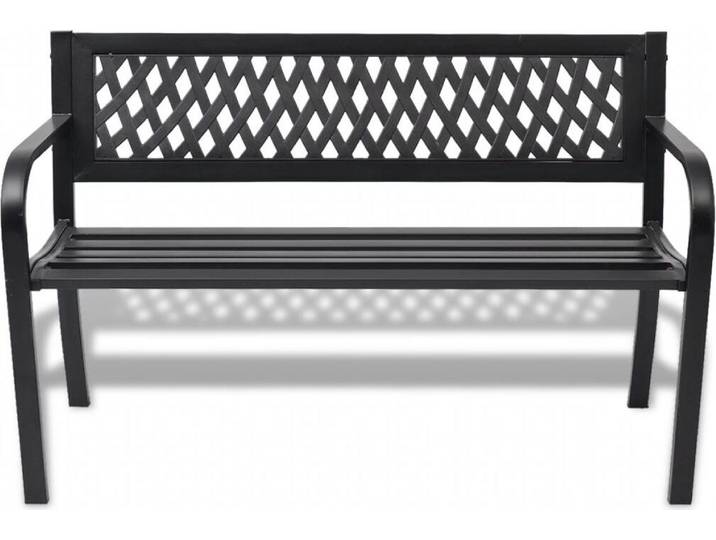 vidaXL Banc de jardin 118 cm acier noir