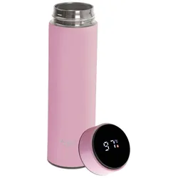 Adler Thermosflasche, 473ml, Rosa, Trinkflasche mit LED-Temperaturanzeige
