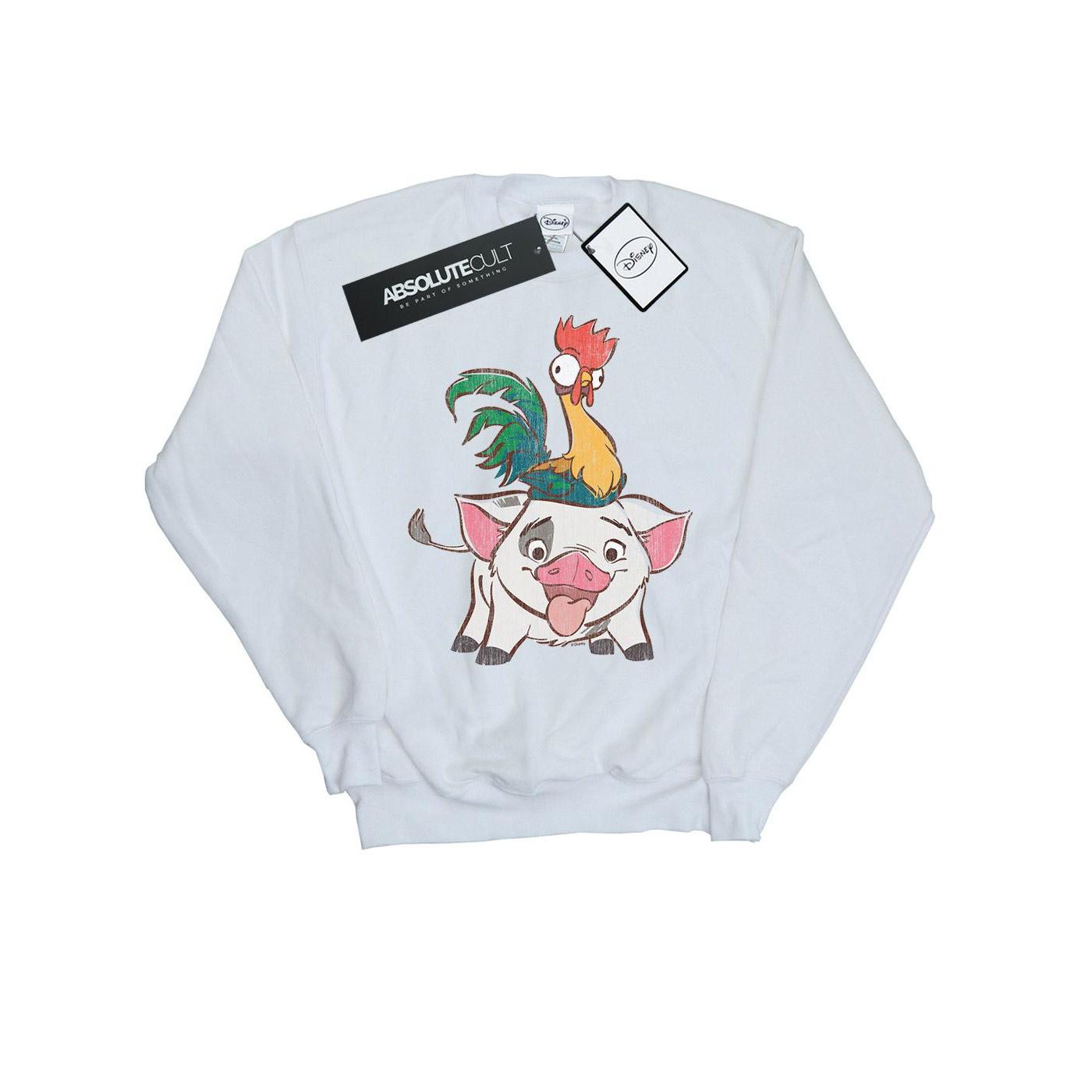 Disney Heren Moana Hei Hei en Pua Sweatshirt (Wit)