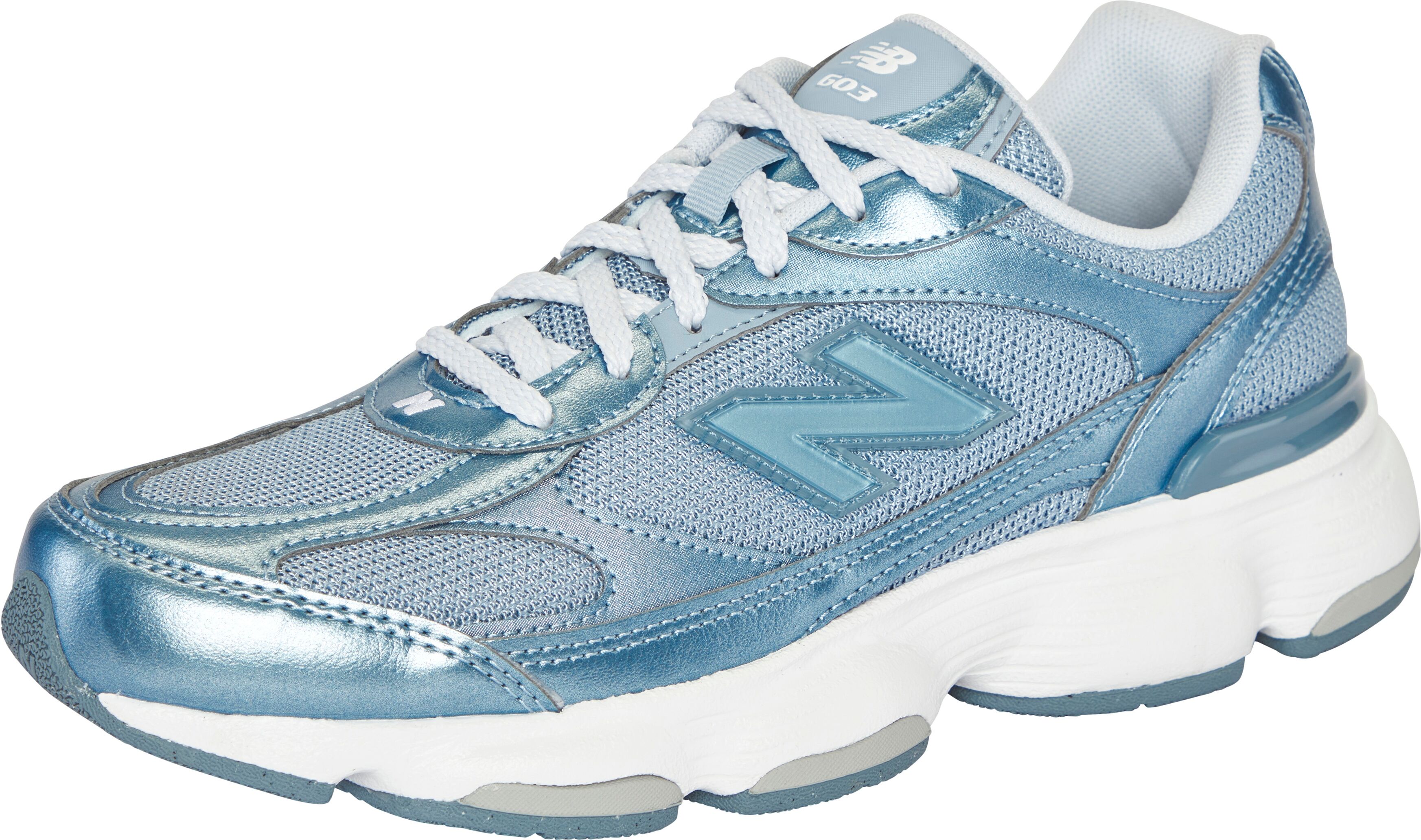 Sneaker NEW BALANCE "603", Damen, Gr. 37, blau (light arctic grau, zinc blau), Synthetik, Textil, Schuhe Sneaker, inspiriert vom Design des New Balance 9060 light arctic grau, zinc blau 37