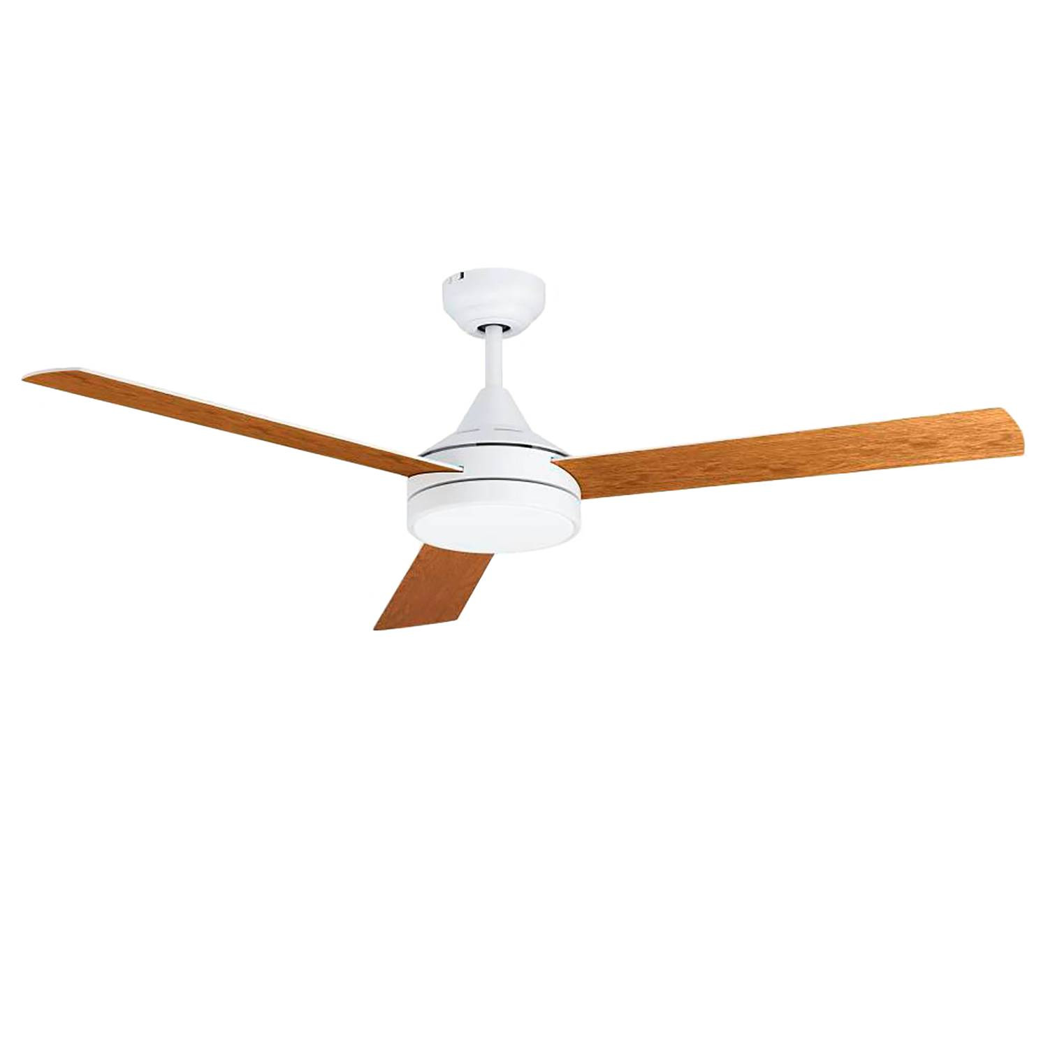 home24 LED-plafondventilator modern wit/lichtbruin met 33 cm diameter