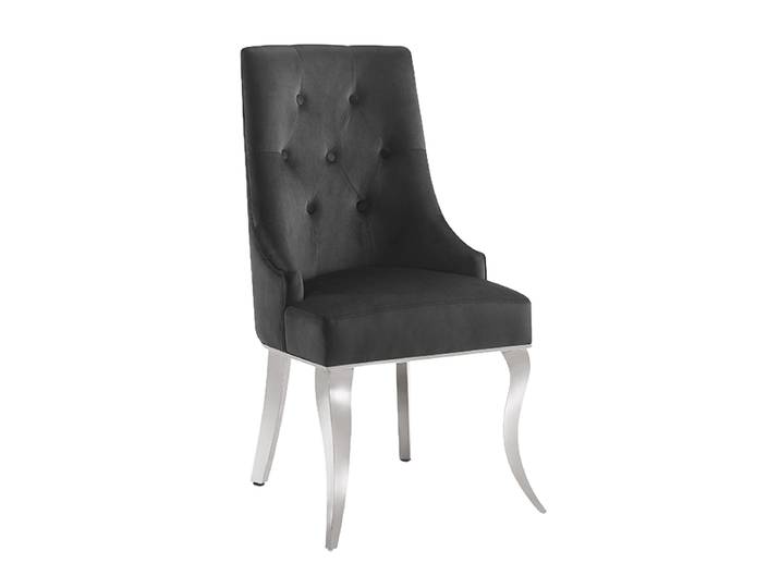 Design Esszimmerstuhl „Modern Barock“ mit Löwenkopf Samt Schwarz / Silber Invicta Interiors