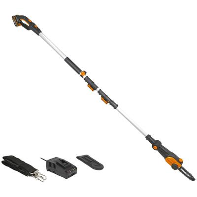 Akku-Hochentaster WORX "20V Akku Hochentaster, 20cm, Teleskopgriff max. 3,6m", schwarz, Gartenscheren-Maschinen, inklusive 20V/2Ah Akku und Ladegerät
