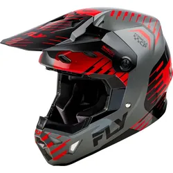 Fly Racing Formula CP Slice, Motocrosshelm - Grau/Rot/Schwarz - S