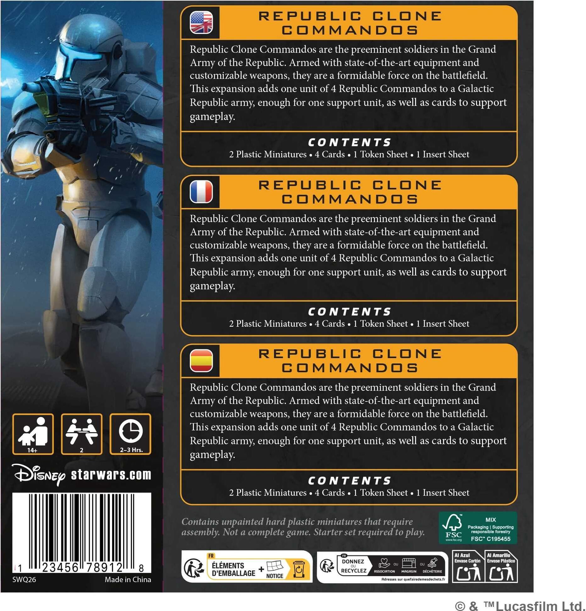 Star Wars: Legion Republic Clone Commandos Unit Expansion for Star Wars: Legion, Ages 14+, 1-2 Players, Miniatures, Board Game, by Atomic Mass Games