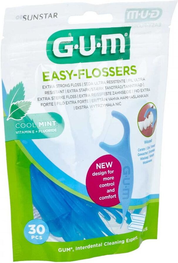 GUM EASY FLOSSERS, Zahnseidesticks, gewachst, mint