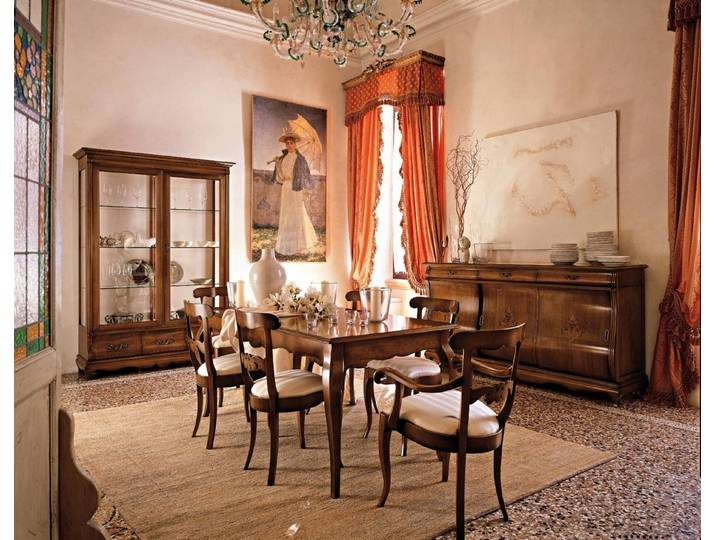 Xlmoebel Esstisch Retro Esstisch aus Naturholz mit geradlinigem Design (Esstisch), Hergestellt in Italy