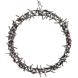 ECD Germany LED Lichterkranz Ø38 cm, 300 LEDs Warmweiß, 8 Leuchtmodi, IP44, Metallkranz Türkranz Hängekranz Weihnachtsdeko Innen/Außen