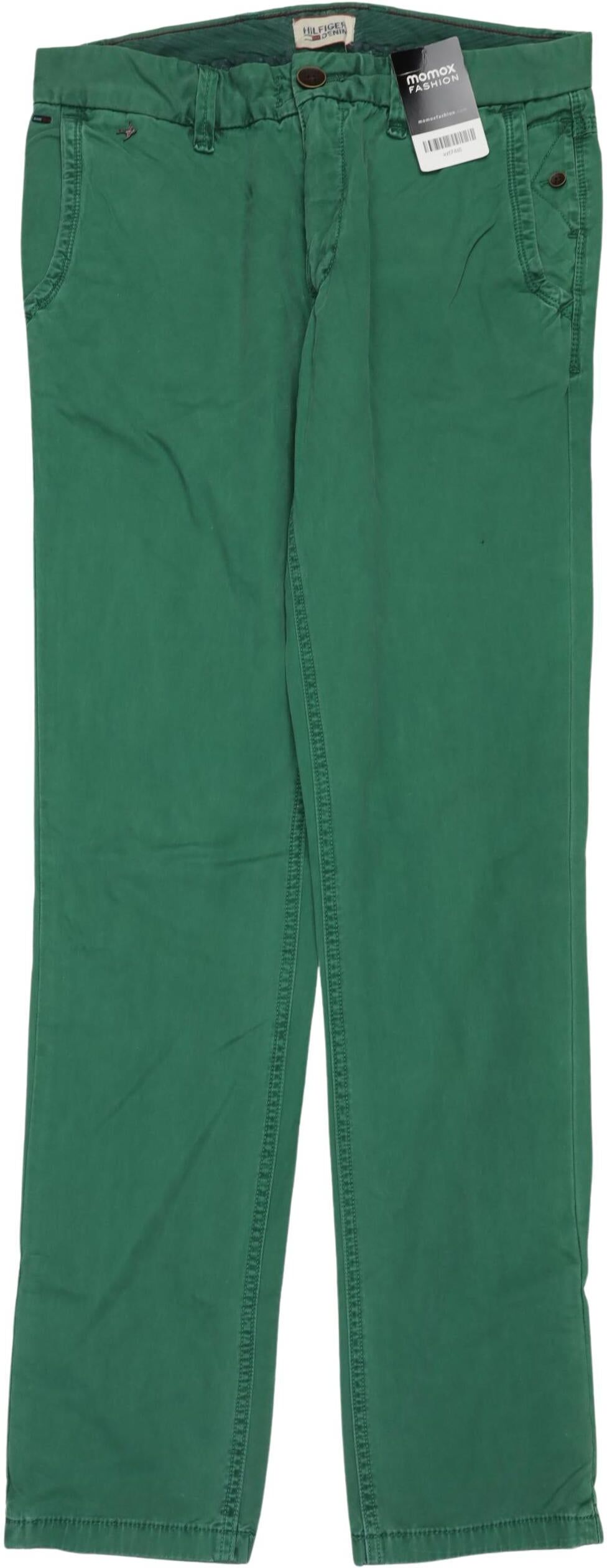 Hilfiger Denim Herren Stoffhose, Grün, Gr. W28, Baumwolle - Second Hand
