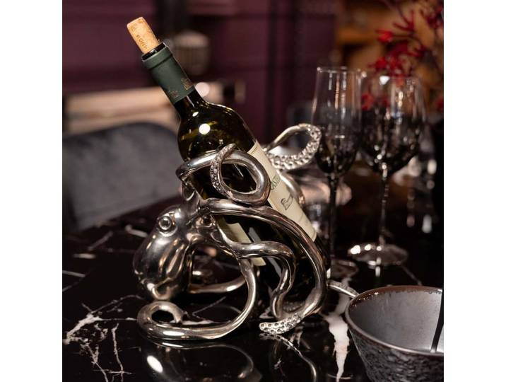 Porte-bouteille pieuvre en aluminium
