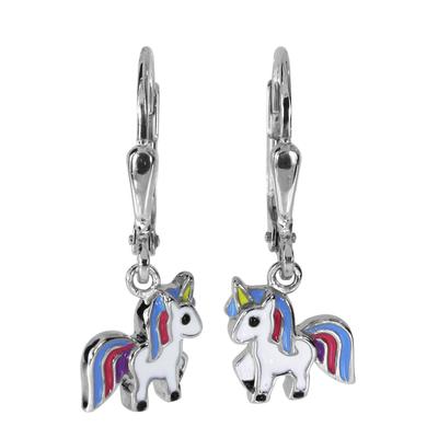 Paar Ohrhänger OSTSEE-SCHMUCK "Ostsee-Schmuck Ohrhänger Einhorn Ohrhänger Einhorn", weiß, Ohrringe, Damen, 23 x 8mm, Silber 925 (Sterlingsilber)