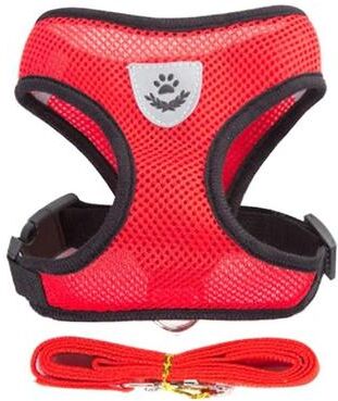 Uplifted Finds Essential Air Mesh Comfort Harness & Leash Set red m