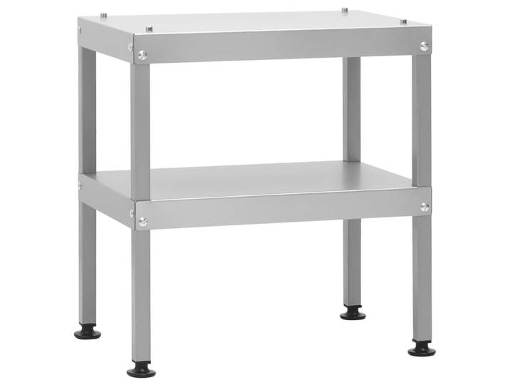 vidaXL Tisch Für Räucherofen 40/28/44,5 Cm Verzinkter Stahl, Silberfarben, Metall, 28x44.5x40 cm, Grills, Holzkohlegriller