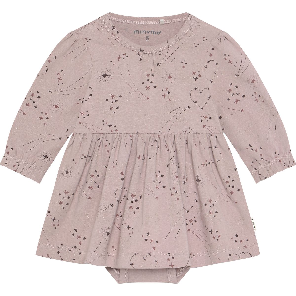 Minymo Body Dress LS AOP bark (6270) 68 114571-6270-68