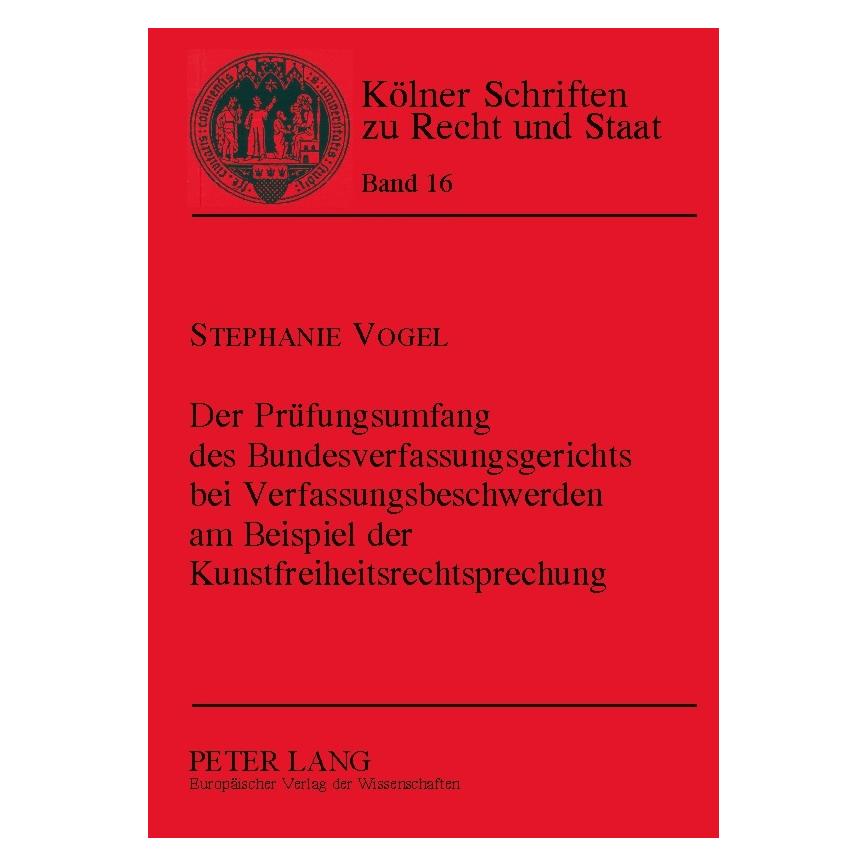 Peter Lang Vogel:Der Prüfungsumfang des Bundesverf (Deutsch, Softcover, Stephanie Vogel) (64885004)