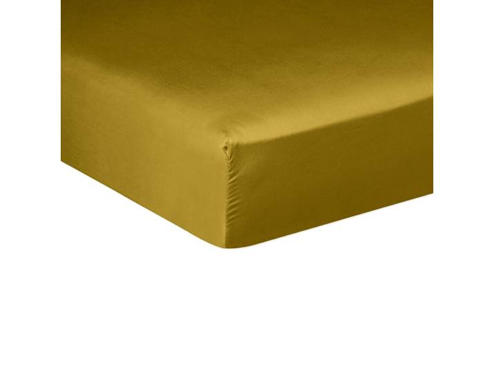 Drap housse satin de coton bronze 180x200 cm