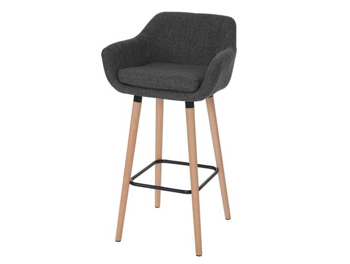 Jamb Barhocker Anthrazit, Textil, 53x99x45 cm, Esszimmer, Barmöbel, Barhocker