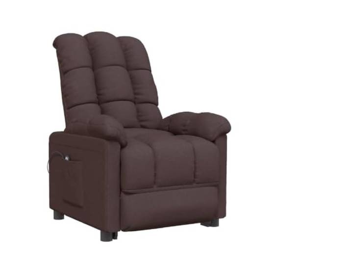 Relaxsessel Elektrisch Dunkelbraun Stoff 3 Liegepositionen,2-Tasten-Fernbedienung,Elektromotor,Holz-und-Metallrahmen,breite Armlehnen