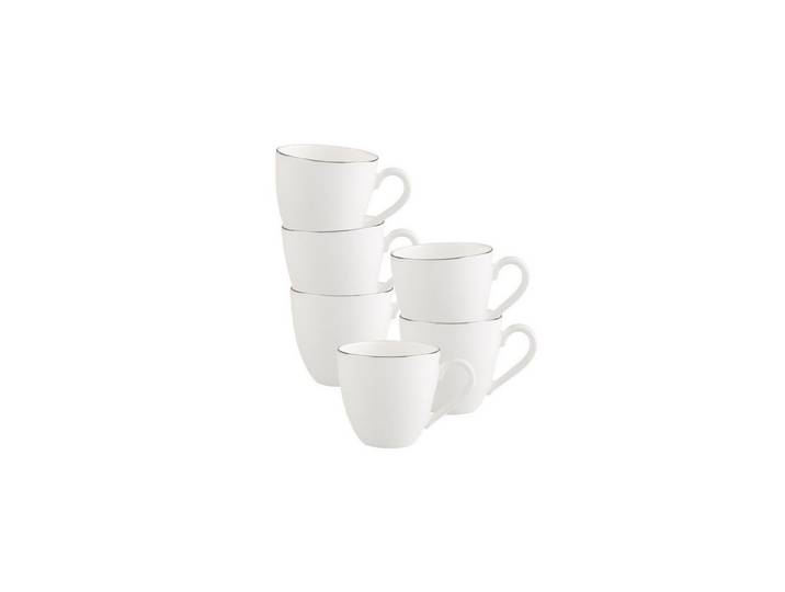 Villeroy & Boch Espressotasse Anmut Platinum No.1 Mokka-/Espressotassen 60 ml, 6-tlg., Porzellan
