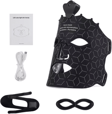 Inspire Picks 7 Color Silicone LED Face Mask Flexible Photon Beauty Mask For Skin Care no Box Black
