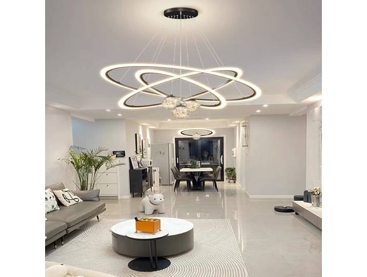 Lustres LED modernes lampe d'éclairage à gradation à distance intérieure pour salon lampes de chambre à coucher décor d'étoile lustres lumières Droppshiping