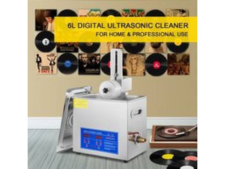 Nettoyeur à Ultrasons de Disques Vinyle 6 L avec Support de Séchage
