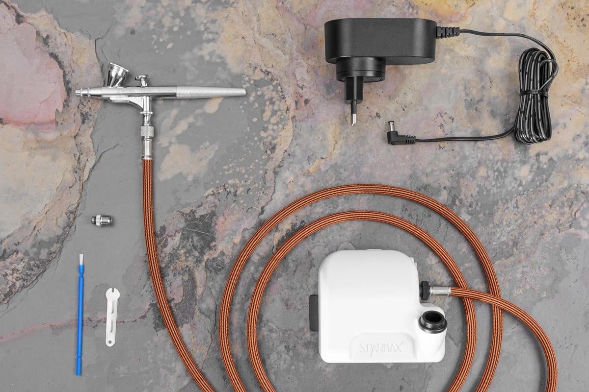 Sparmax Startpakket met airbrush-pistool HB-040 (0,4 mm spuitmondstuk) en compressor DC-25