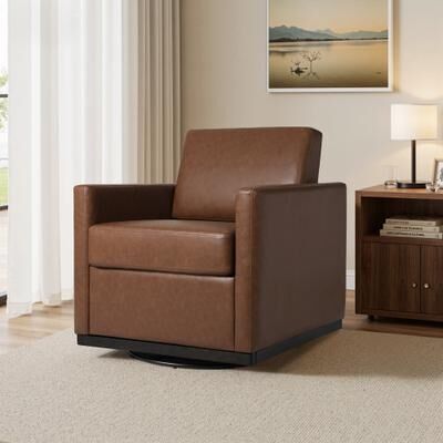 Lumibee Modern Upholstered Swivel Armchair for Living Room