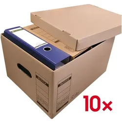 Leitz Archiv- und Transport-Schachtel »6081« - 10 Stück braun, 34x27.5x45.5 cm