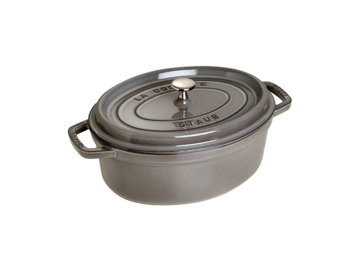 STAUB Staub La Cocotte ovaler Topf Gusseisen 3,2 L Grafitgrau