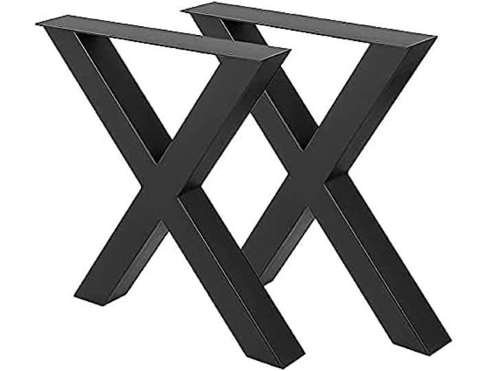 Fayelong 2 Stahl Tischgestell Tischkufen Tischbeine X-Form metall schwarz 28 x 20 Esstischbeine 28 Höhe 20 Breite Hochleistungs-Bankbeine Computertischbeine
