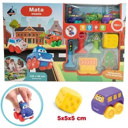 Askato, Spielteppich + Spielmatte, Mata miasto z miękkimi pojazdami (145 x 98 cm)