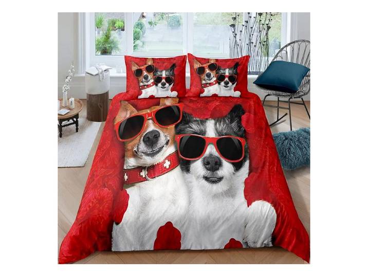 LuxusKollektion Kinderbettwäsche Kinder Bettwäsche Jack Russell 135x200 cm 2tlg