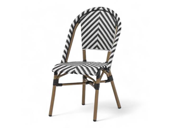 Chaise de terrasse RIVOLI - Chevrons noirs et blancs