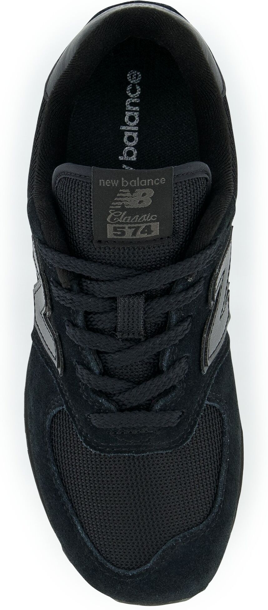 Sneaker NEW BALANCE "574", Jungen, Gr. 36, schwarz, Leder, Synthetik, Textil, Schuhe Sneaker, mit niedrigem Schaft, aus Leder und Textil schwarz 36