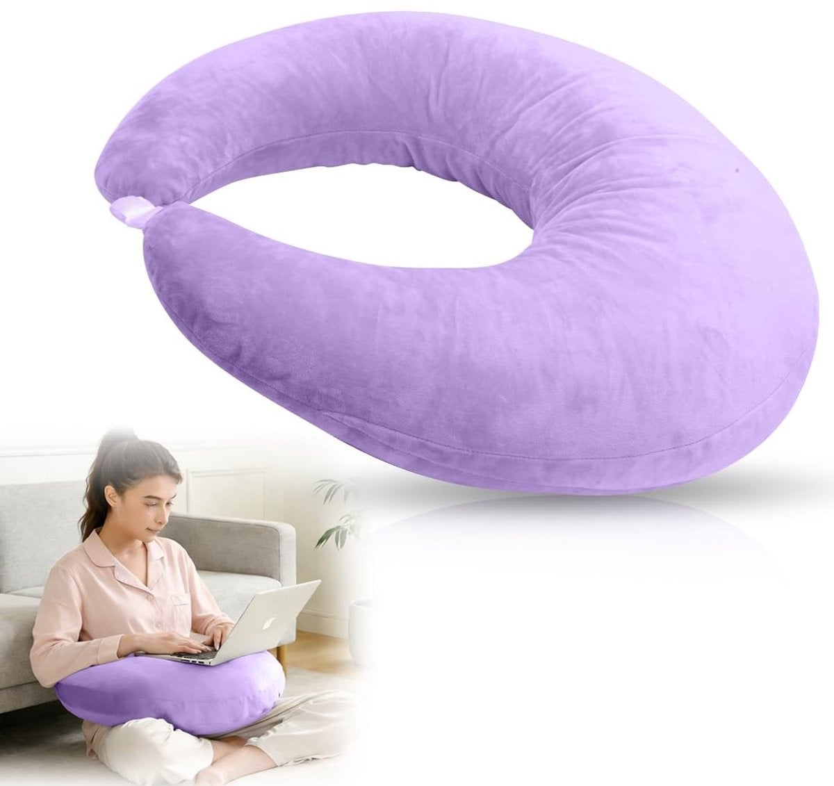 Dailygoods Ergonomisch Crealis-kussen voor lezen, gamen en werken - Paars