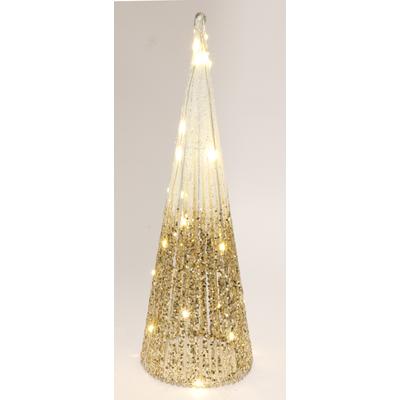 LED-Dekofigur I.GE.A. "Weihnachtspyramide mit LED Licht", gold (gold, weiß), B:14cm H:41cm, Polyester, Dekofiguren, Warmweiß, Weihnachtsbaum Tannenbaum Weihnachtsdeko Deko Beleuchtung