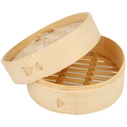 MONOUSO - Bambusdämpfer mit Deckel Ø15x8cm (1 Stück)