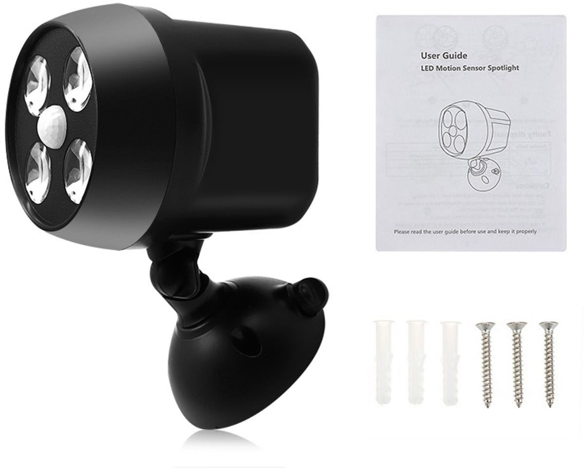 LED Nighthawk buitenwandlamp met bewegingssensor en automatische verlichting - Zwart