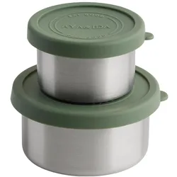 Aya & Ida 2er Set Snack Container 100ml + 200ml Tropical Green, Lunchbox, Grün