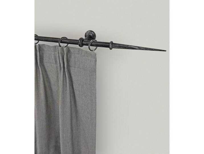 Gardinenstange GARESA ESPERANCA , schwarz, L:300cm Ø:16mm, Metall, Gardinenstangen, Gardinenstange, rustikale Vorhanggarnitur, verlängerbar, Endknopf Spitze, m. Ringe