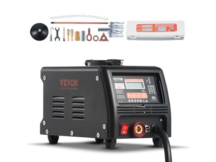VEVOR Tire Clou Carrosserie 3 kW Kit Poste de Débosselage Soudeuse par Points Soudage Automatique Manuel 9 Modes Outil de Réparation Bosses de Carrosserie pour Débosselage de Voitures Camions Motos
