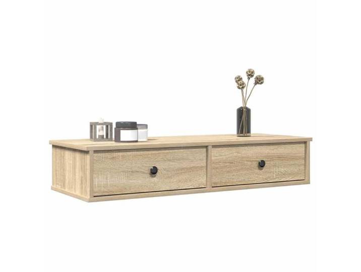 Étagère murale avec tiroirs chêne sonoma bois d'ingénierie 859961