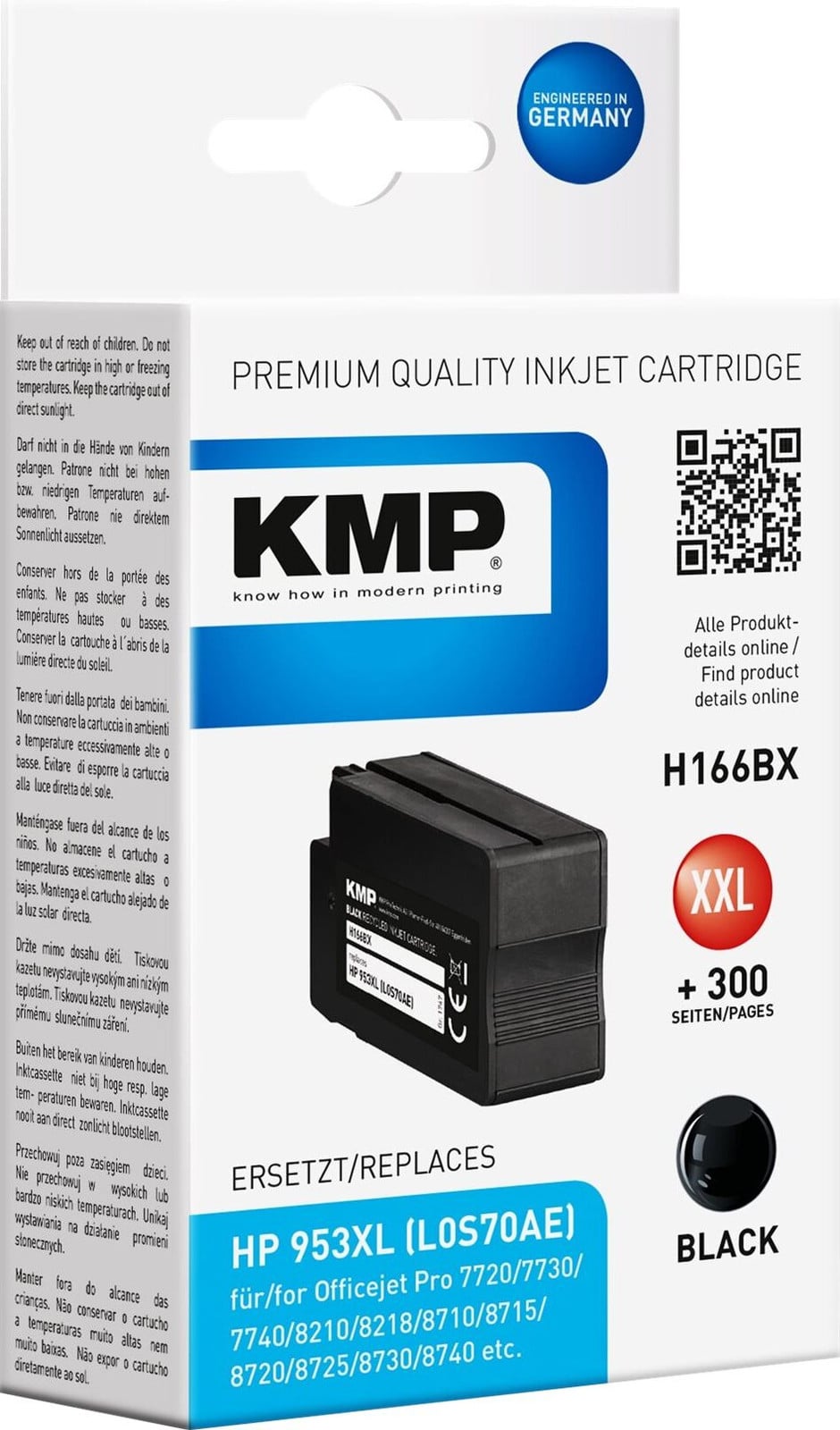 KMP 1747,4001 KMP H166BX zwart tintenpatroon compatibel met HP L0S70AE