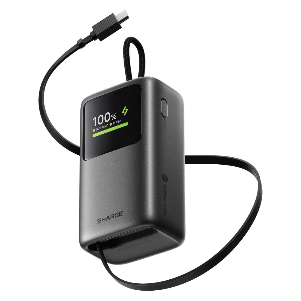 Sharge Retractable 45 GRY (10000 mAh, 45 W) (YDD-SG-E3SSX-HUI)